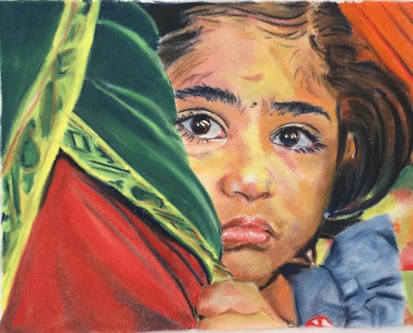 Beautiful Pastel Painting Of Child Emotions - DesiPainters.com