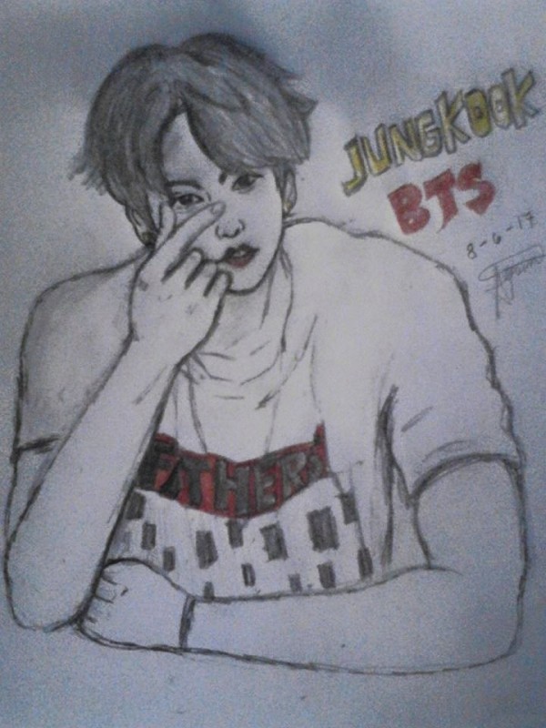 Pencil Sketch Of Jungkook - DesiPainters.com