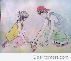 Pencil Color Of Anime Lovers - DesiPainters.com
