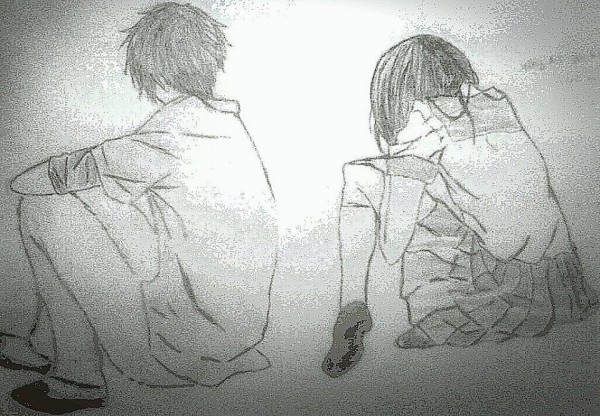 Pencil Sketch Of Anime Lovers
