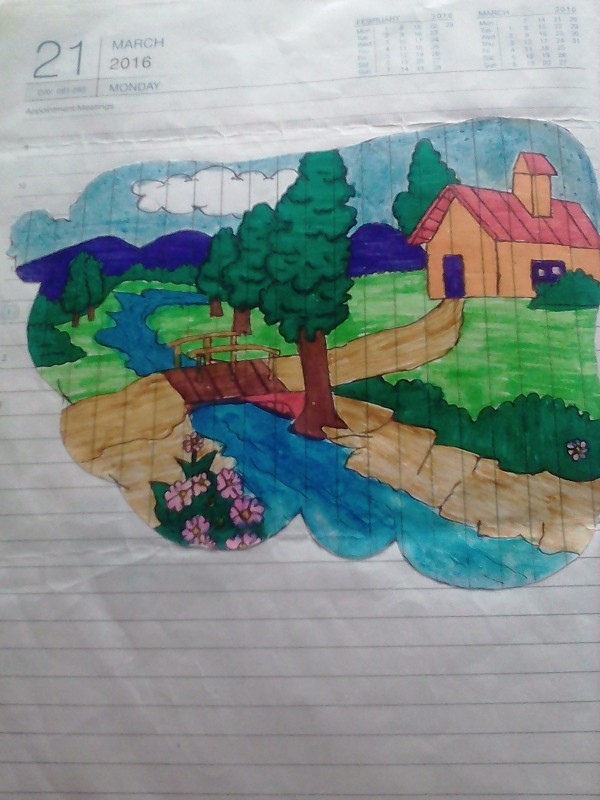 Ink Painting Scenery By Anugya