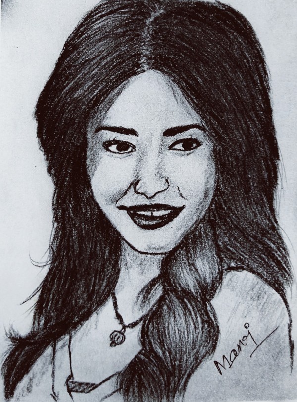 Beautiful Pencil Sketch Of Neha Sharma - DesiPainters.com