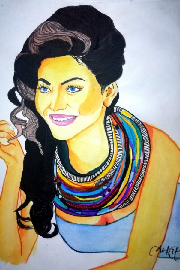 Beautiful Watercolor Painting Of Urvashi Rautela - DesiPainters.com