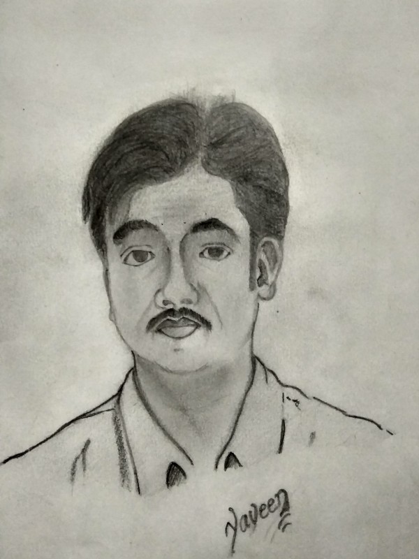 Pencil Sketch Art Of My Tuition Teacher By Naveen - DesiPainters.com