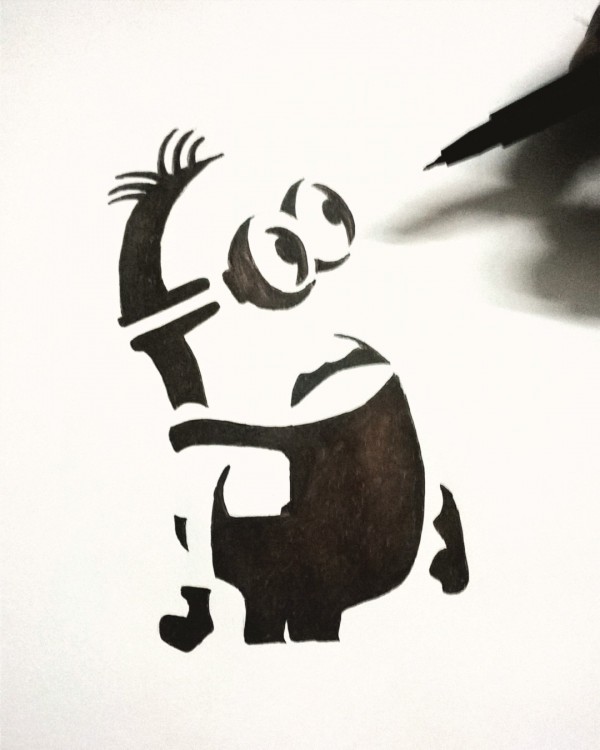 Wonderful Ink Painting Of Stuart The Minion