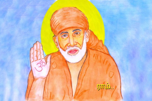 Brilliant Watercolor Painting Of Sai Baba - DesiPainters.com