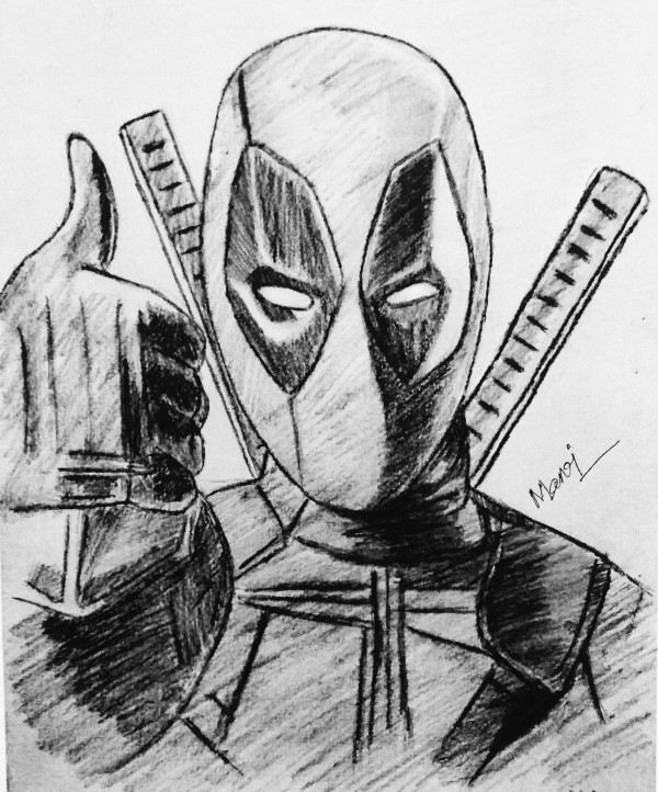 Perfect Pencil Sketch Of Deadpool - DesiPainters.com