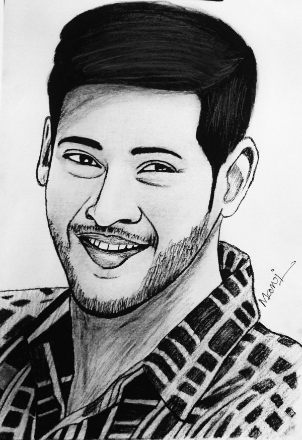 Brilliant Pencil Sketch Of Mahesh Babu - DesiPainters.com