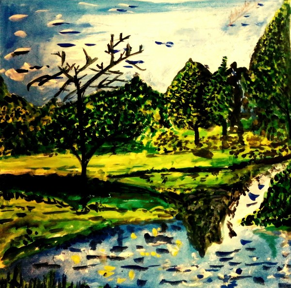 Beautiful Oil Painting Of Realistic Landscape - DesiPainters.com