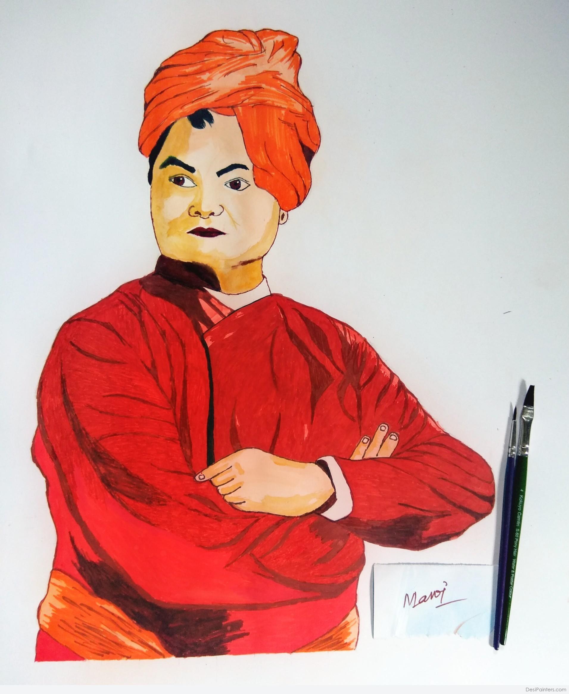 Swami Vivekananda Drawing by Vinay Jalla - Fine Art America