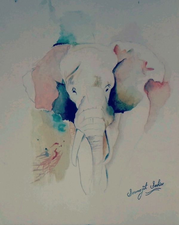 Perfect Watercolor Painting Of Elephant - DesiPainters.com