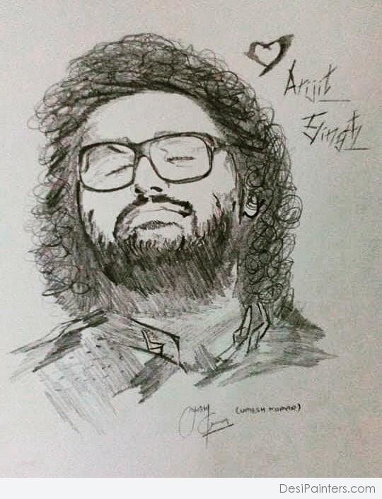 Amazing Pencil Sketch Of Arijit Singh - DesiPainters.com