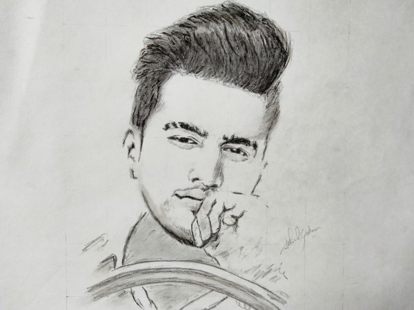 Wonderful Pencil Sketch Of Jass Manak - DesiPainters.com