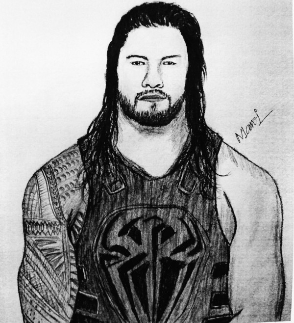 Superb Pencil Sketch Of Roman Reigns - DesiPainters.com