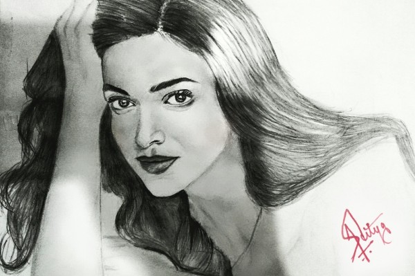 Great Pencil Sketch Of Deepika Padukone - DesiPainters.com