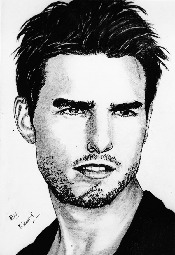 Awesome Pencil Sketch Of Tom Cruise - DesiPainters.com