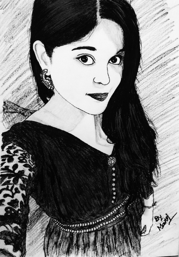 Beautiful Pencil Sketch Of Sushree Suman - DesiPainters.com