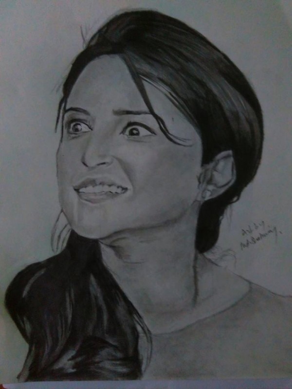 Wonderful Pencil Sketch Of Parineeti Chopra