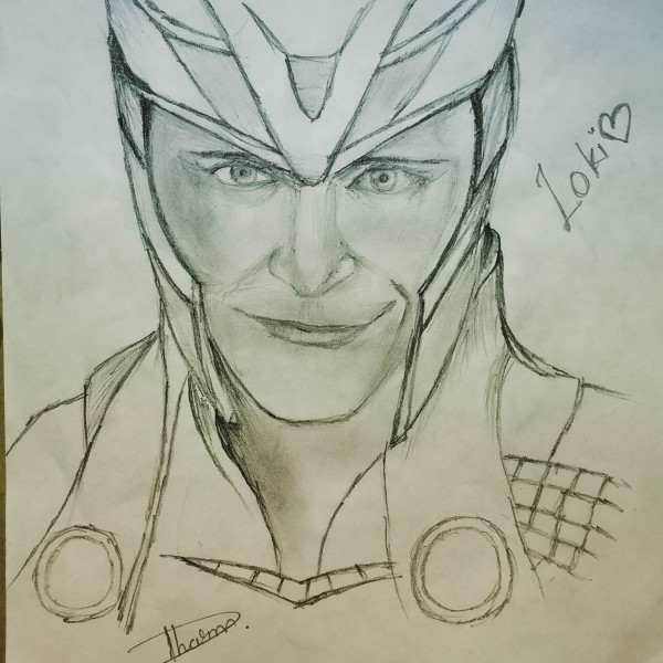 Amazing Pencil Sketch Of Loki - DesiPainters.com