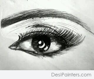 Beautiful Pencil Sketch Of Eye - DesiPainters.com