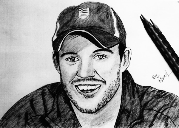 Great Pencil Sketch Of AB de Villiers - DesiPainters.com