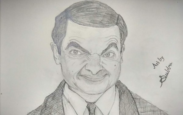 Pencil Sketch Of Mr Bean By Subbu