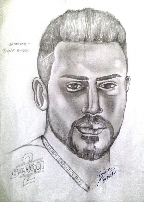 Brilliant Tiger Shroff Pencil Sketch By Shubham Kumar