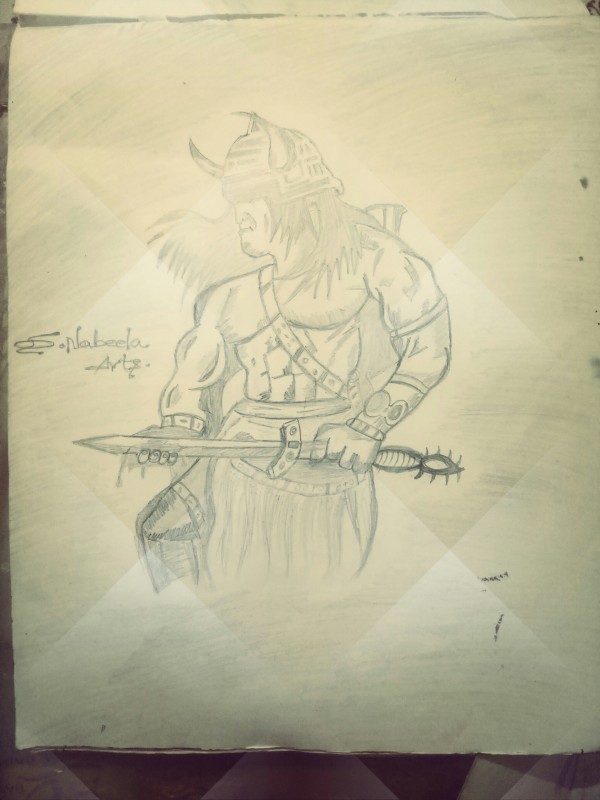 Amazing Pencil Sketch Of The Warrior - DesiPainters.com