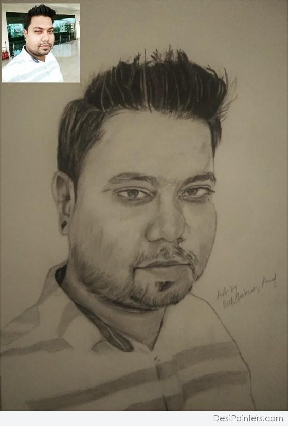Amazing Pencil Sketch Of My Friend Art By MD Shahwaz Ahmed - DesiPainters.com