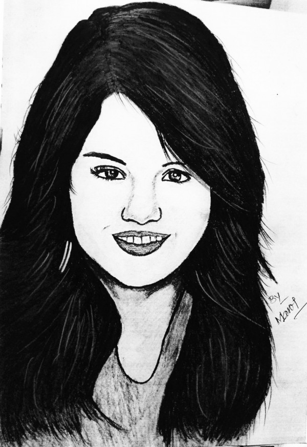 Brilliant Pencil Sketch Of Selena Gomez - DesiPainters.com