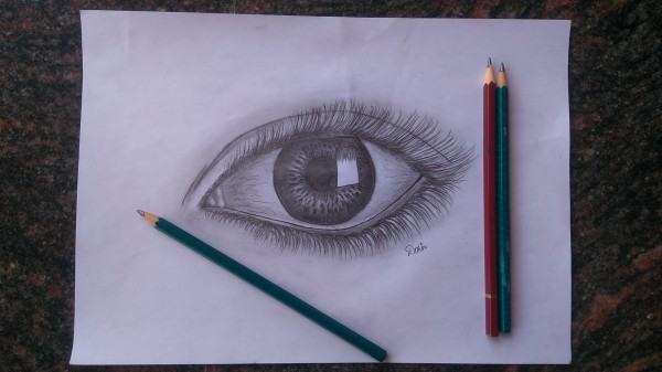 Wonderful Pencil Sketch Of An Eye - DesiPainters.com