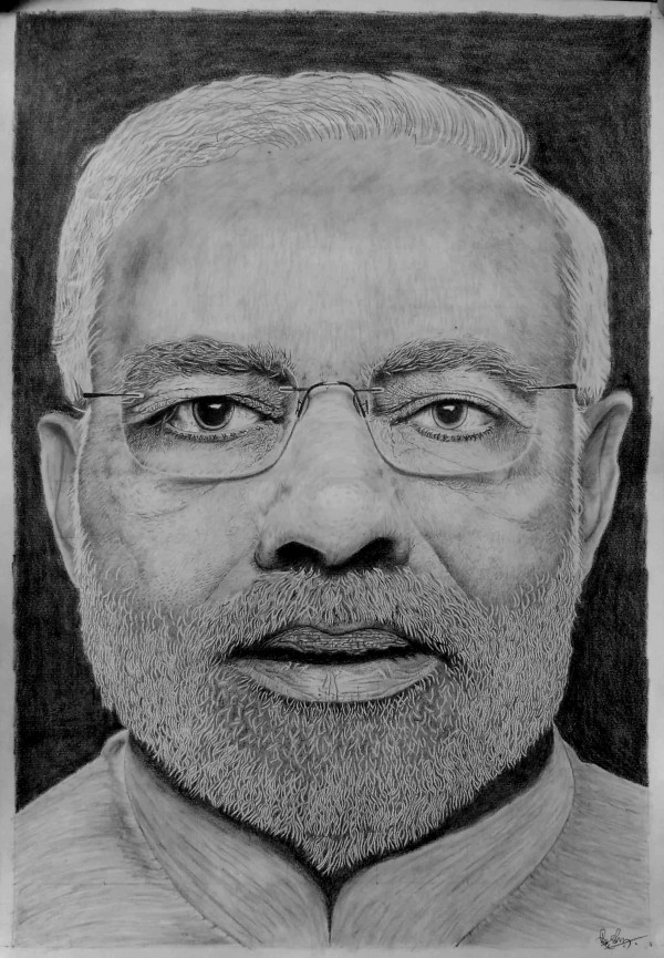 Great Oil Painting Of Narendra Modi - DesiPainters.com