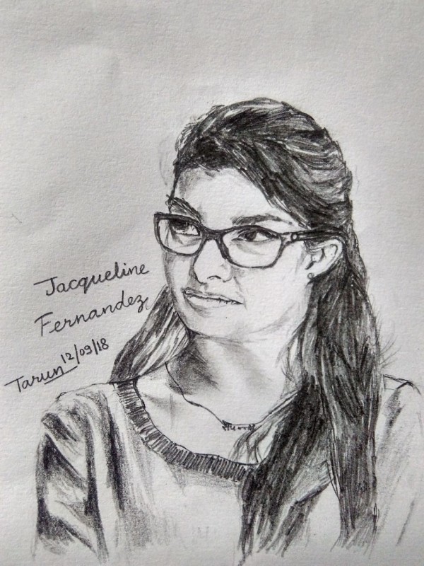 Pencil Sketch Of Jacqueline Fernandez - DesiPainters.com