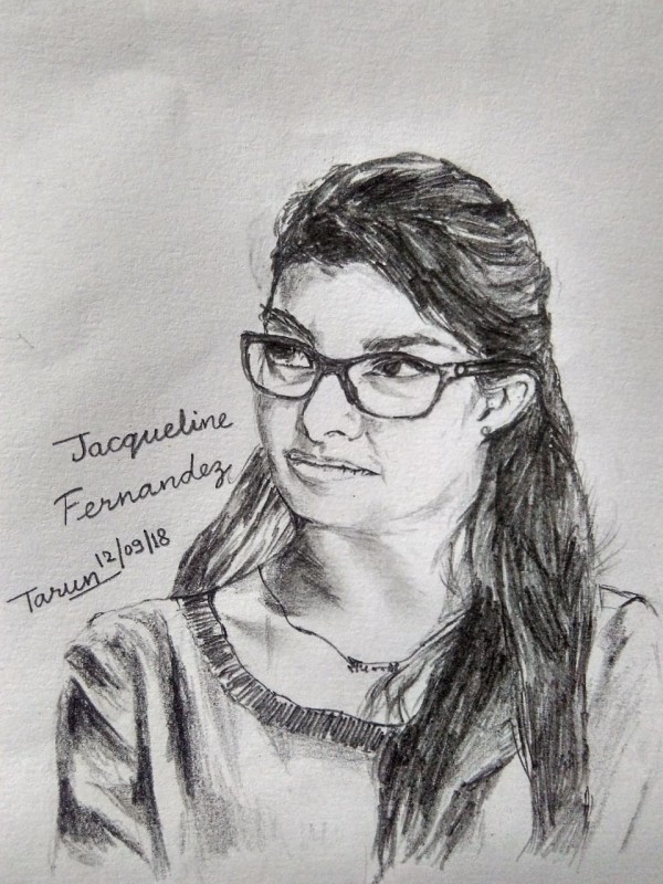 Pencil Sketch Of Jacqueline Fernandez