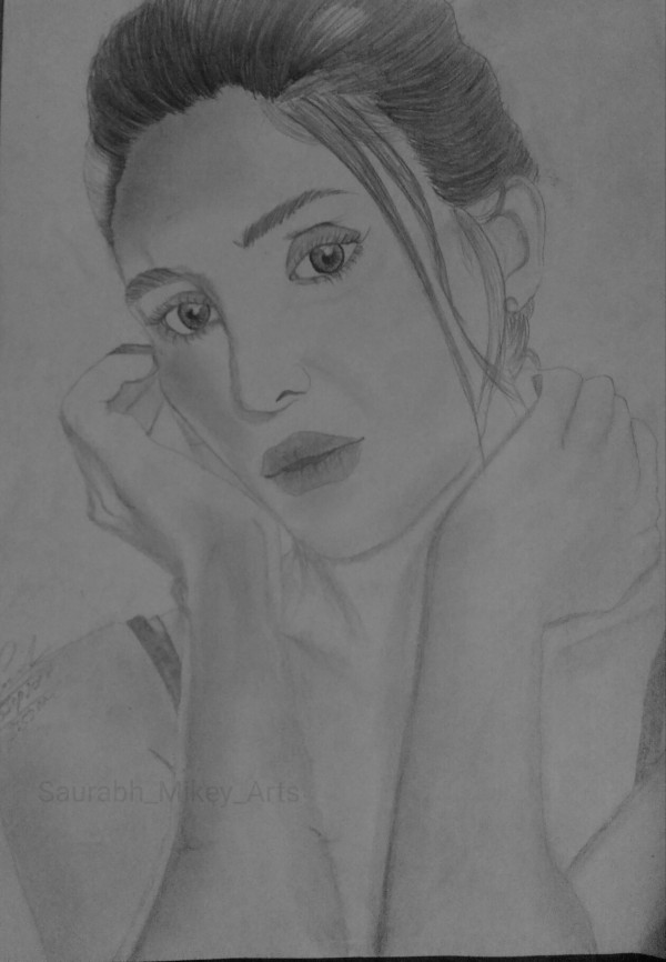 Pencil Sketch Of Punjabi Model Swalina