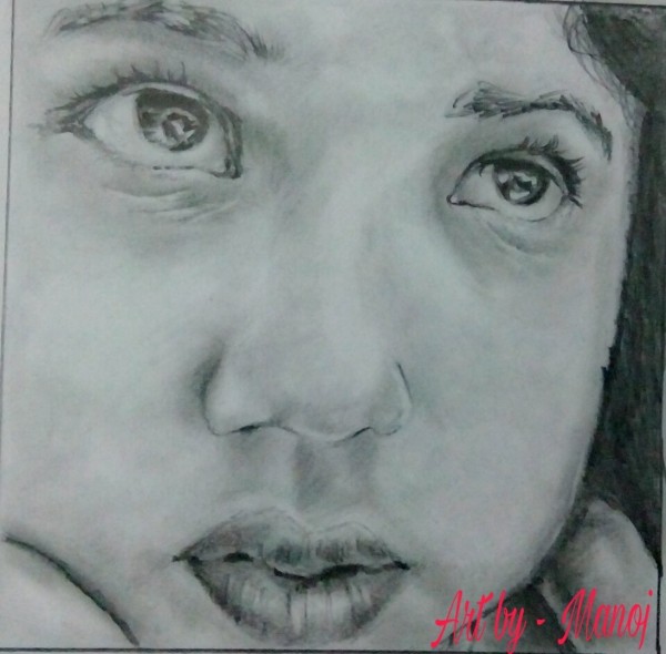 Awesome Pencil Sketch Of Cute Baby - DesiPainters.com