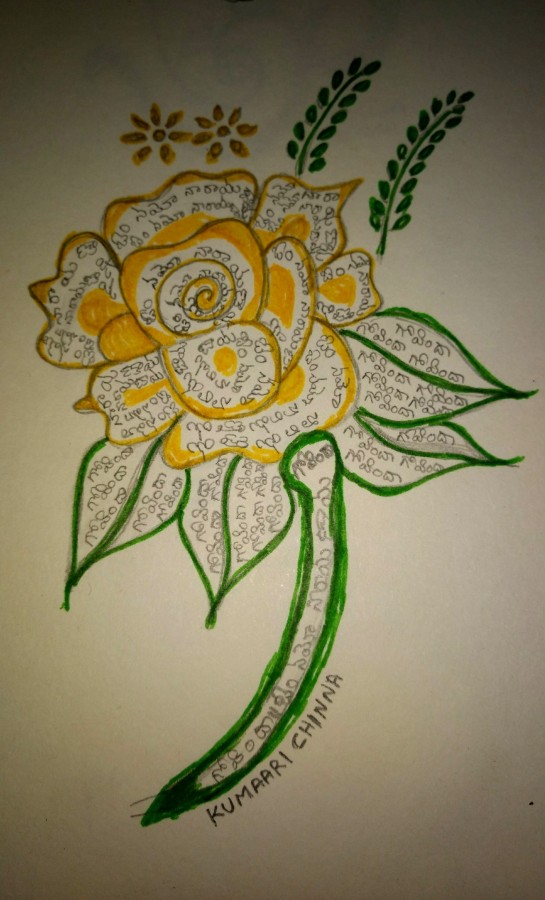 Beautiful Pencil Sketch Of Flower By Kumari.Tella