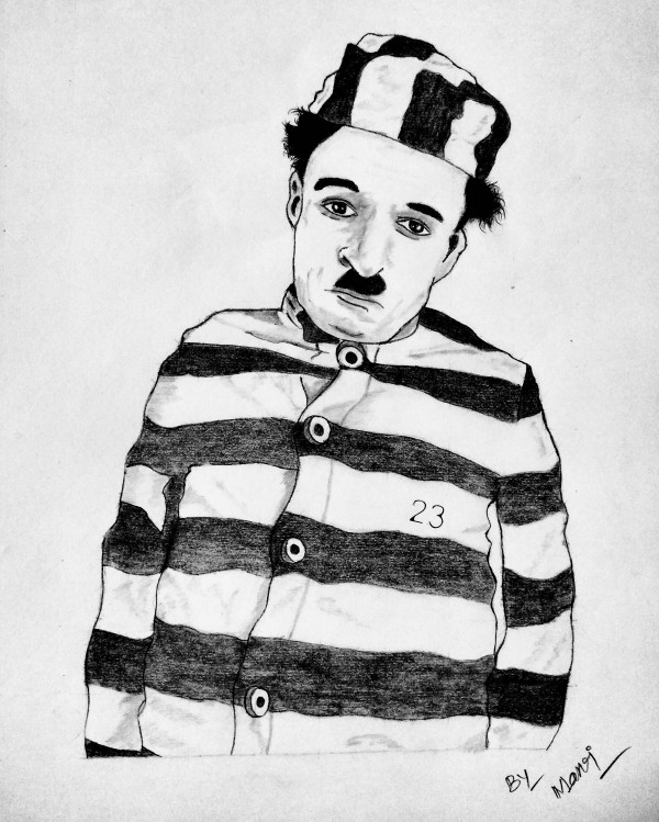 Brilliant Pencil Sketch Of Charlie Chaplin - DesiPainters.com