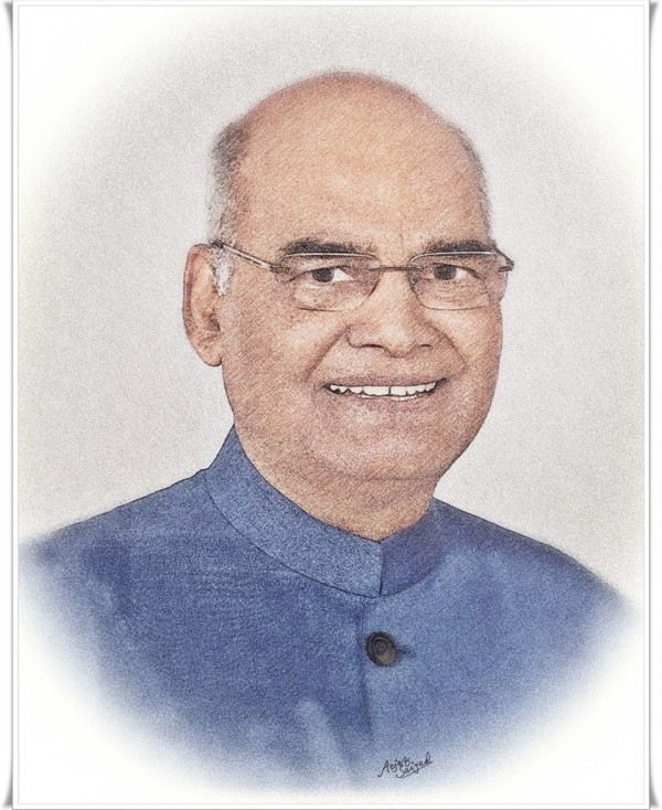 Brilliant Mixed Painting Of RamNath Kovind