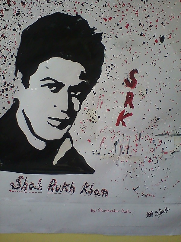 Awesome Watercolor Painting Of Shah Rukh Khan