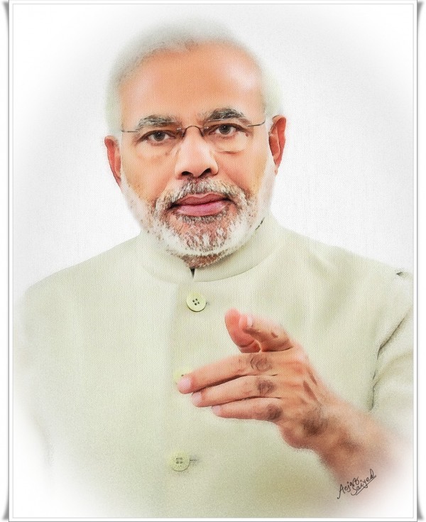 Amazing Digital Painting Of Narendra Modi