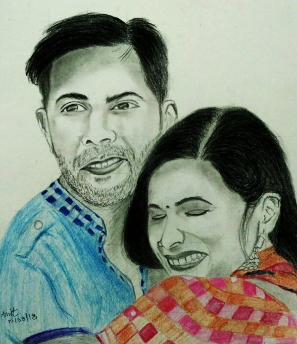 Pencil Sketch Of Varun Dhavan And Alia Bhatt. - DesiPainters.com