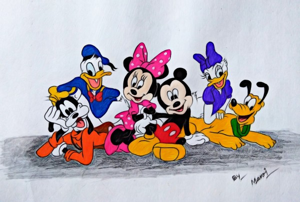 Brilliant Pencil Color Of Famous Cartoons - DesiPainters.com