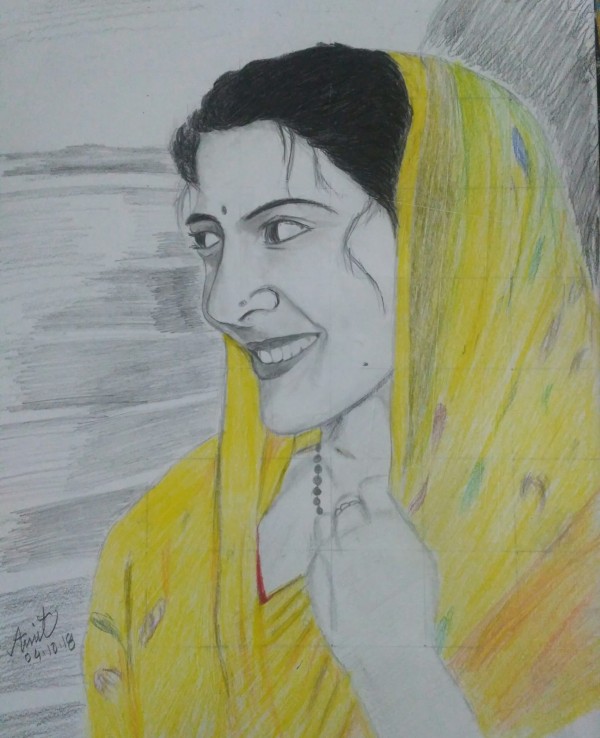 Pencil Sketch Of Anushka Sharma - DesiPainters.com