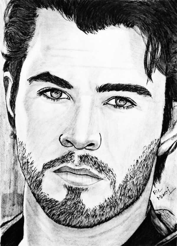 Wonderful Pencil Sketch Of Chris Hemsworth