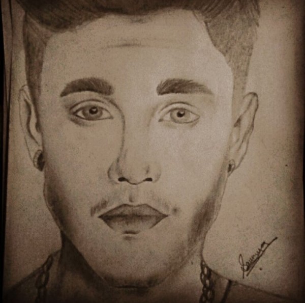 Superb Pencil Sketch Of Justin Bieber - DesiPainters.com