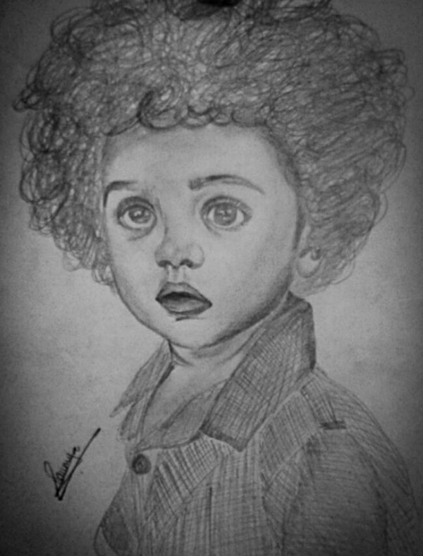 Wonderful Pencil Sketch Of Innocent Boy