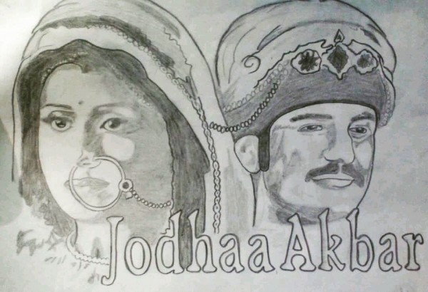 Pencil Sketch Of Jodha Akbar By Rahul Jaiker - DesiPainters.com