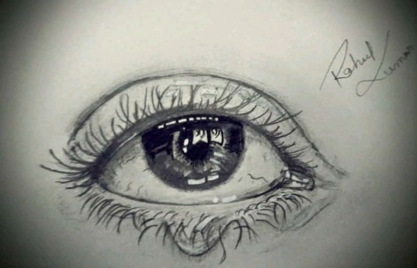 Pencil Sketch Of Eyes By Rahul Jaiker - DesiPainters.com