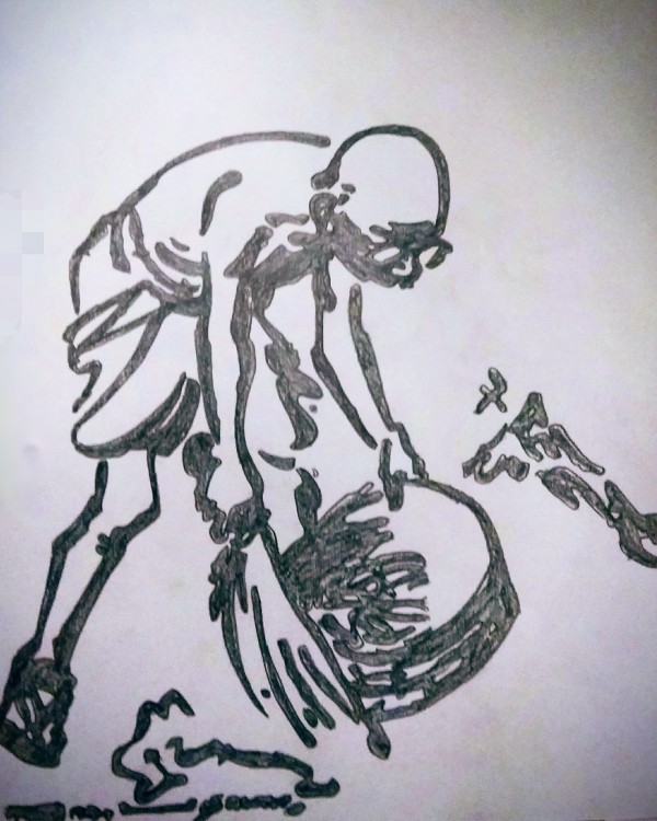Wonderful Pencil Sketch Of Mahatma Gandhi Ji